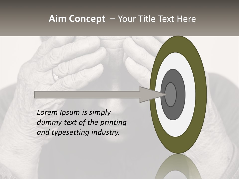 An Elderly Woman Covering Her Eyes With Her Hands PowerPoint Template