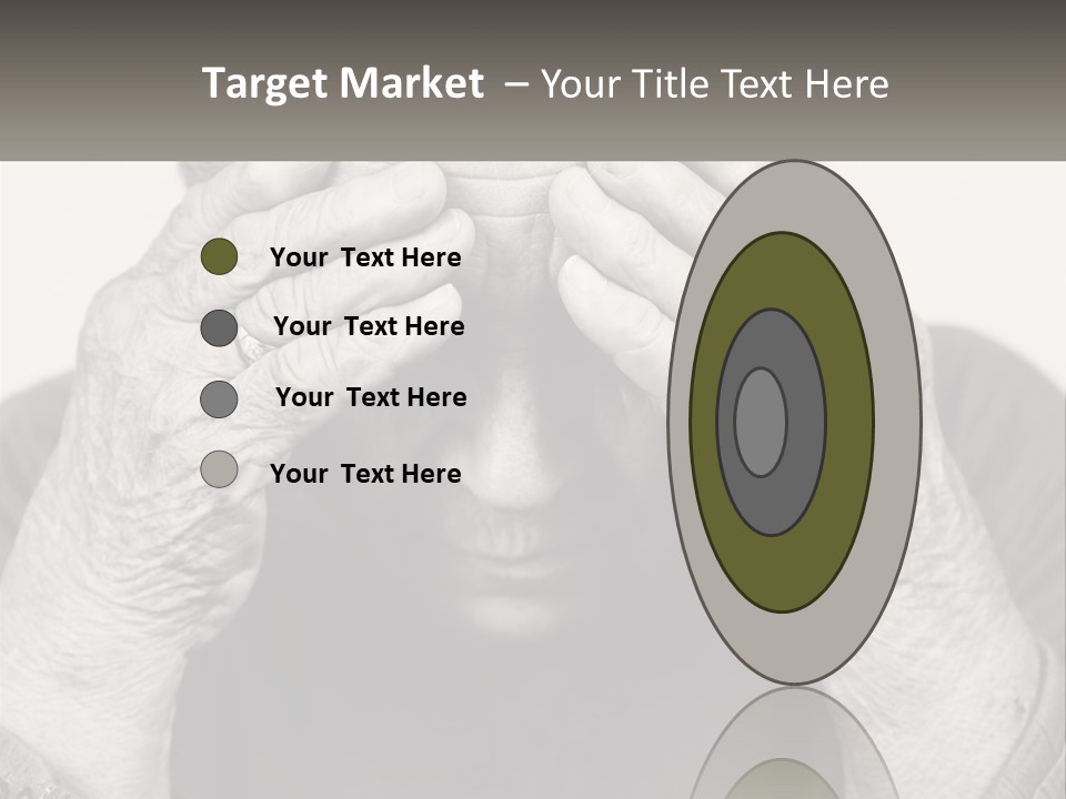 An Elderly Woman Covering Her Eyes With Her Hands PowerPoint Template