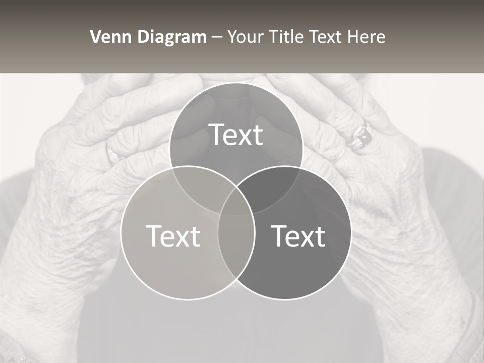 An Elderly Woman Covering Her Eyes With Her Hands PowerPoint Template