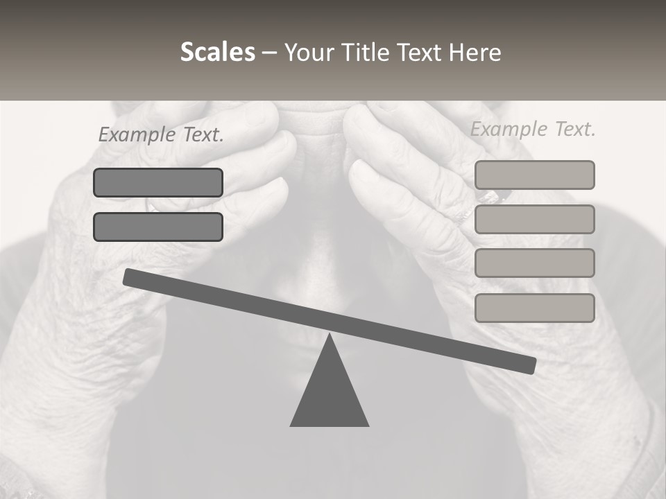 An Elderly Woman Covering Her Eyes With Her Hands PowerPoint Template