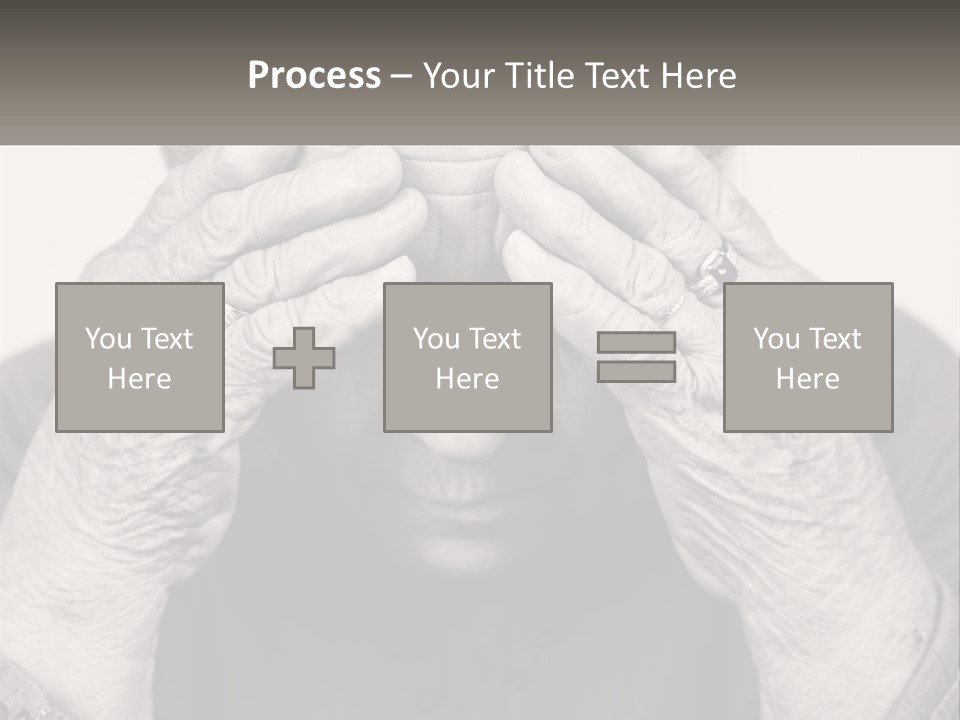 An Elderly Woman Covering Her Eyes With Her Hands PowerPoint Template