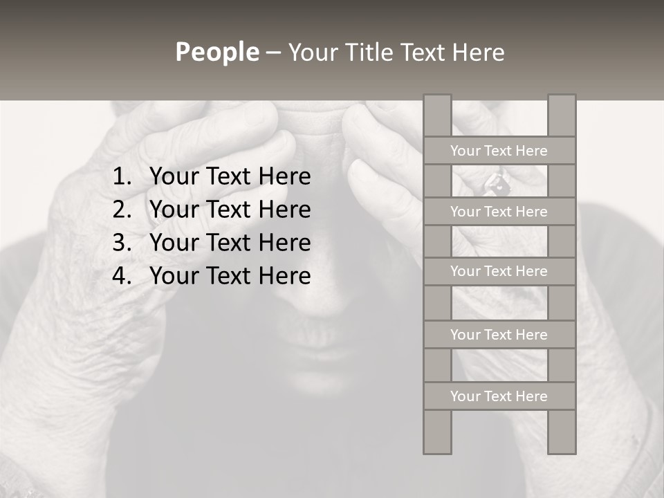 An Elderly Woman Covering Her Eyes With Her Hands PowerPoint Template