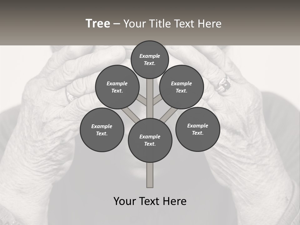 An Elderly Woman Covering Her Eyes With Her Hands PowerPoint Template