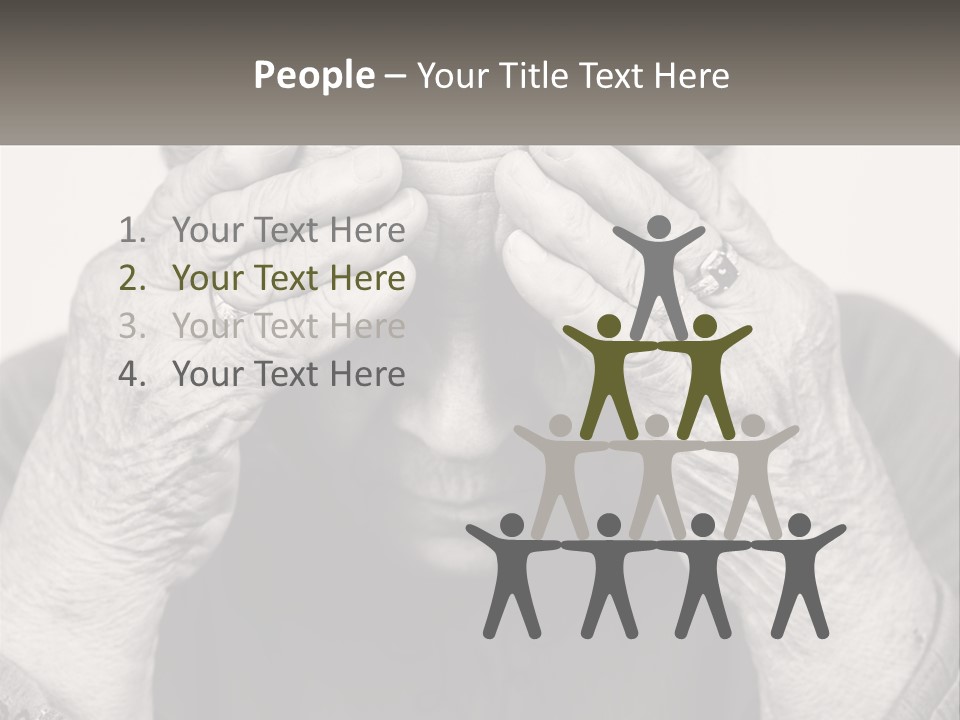 An Elderly Woman Covering Her Eyes With Her Hands PowerPoint Template