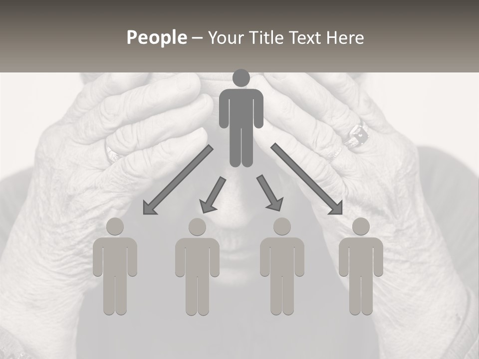 An Elderly Woman Covering Her Eyes With Her Hands PowerPoint Template