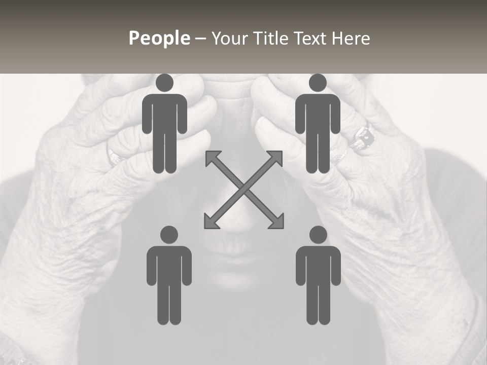 An Elderly Woman Covering Her Eyes With Her Hands PowerPoint Template