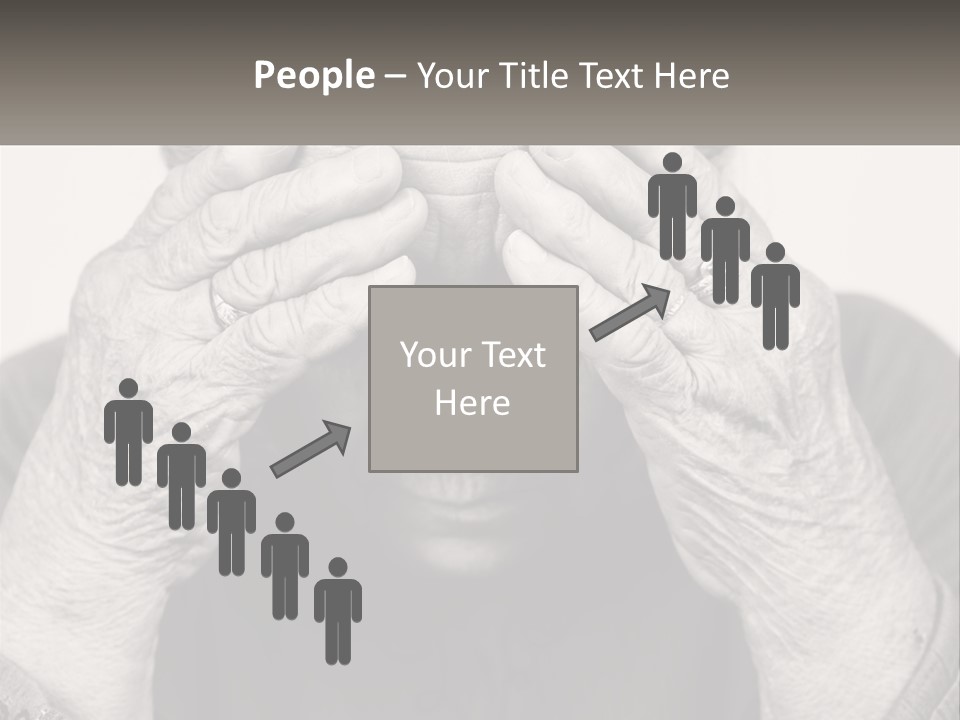 An Elderly Woman Covering Her Eyes With Her Hands PowerPoint Template