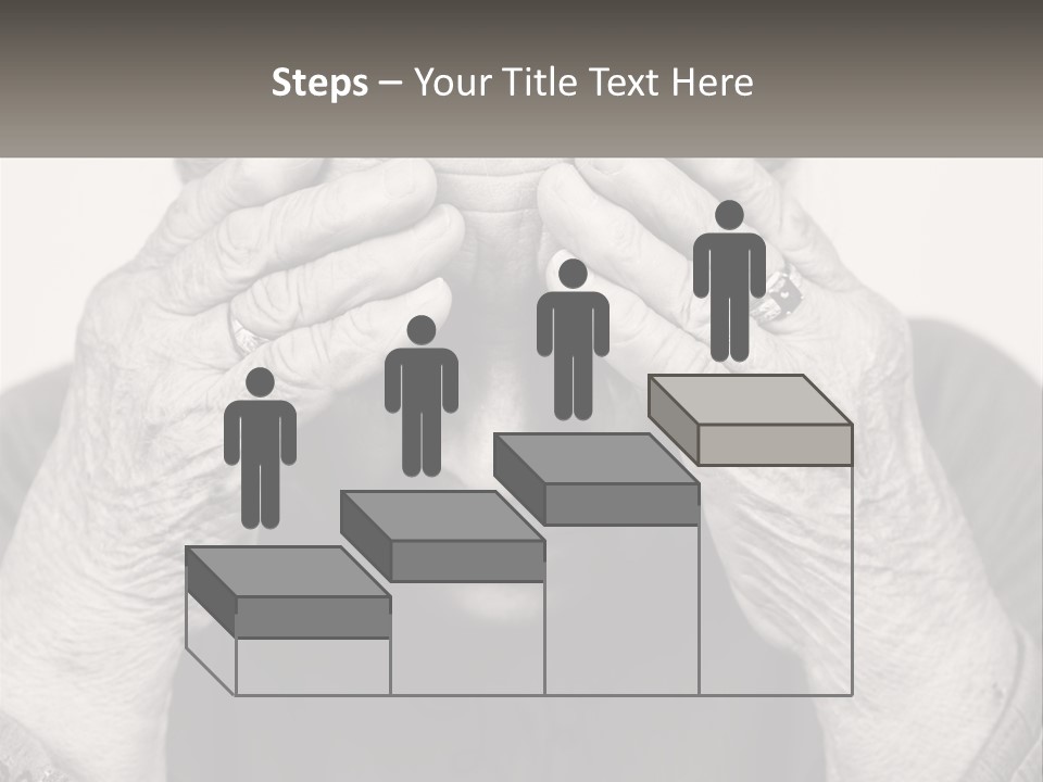 An Elderly Woman Covering Her Eyes With Her Hands PowerPoint Template