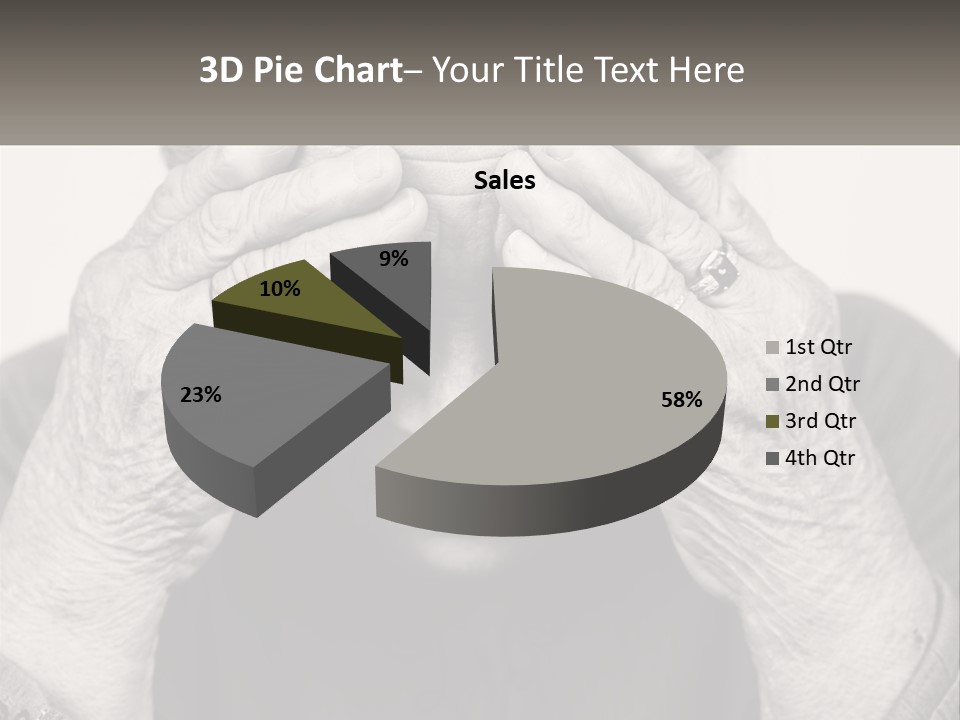 An Elderly Woman Covering Her Eyes With Her Hands PowerPoint Template