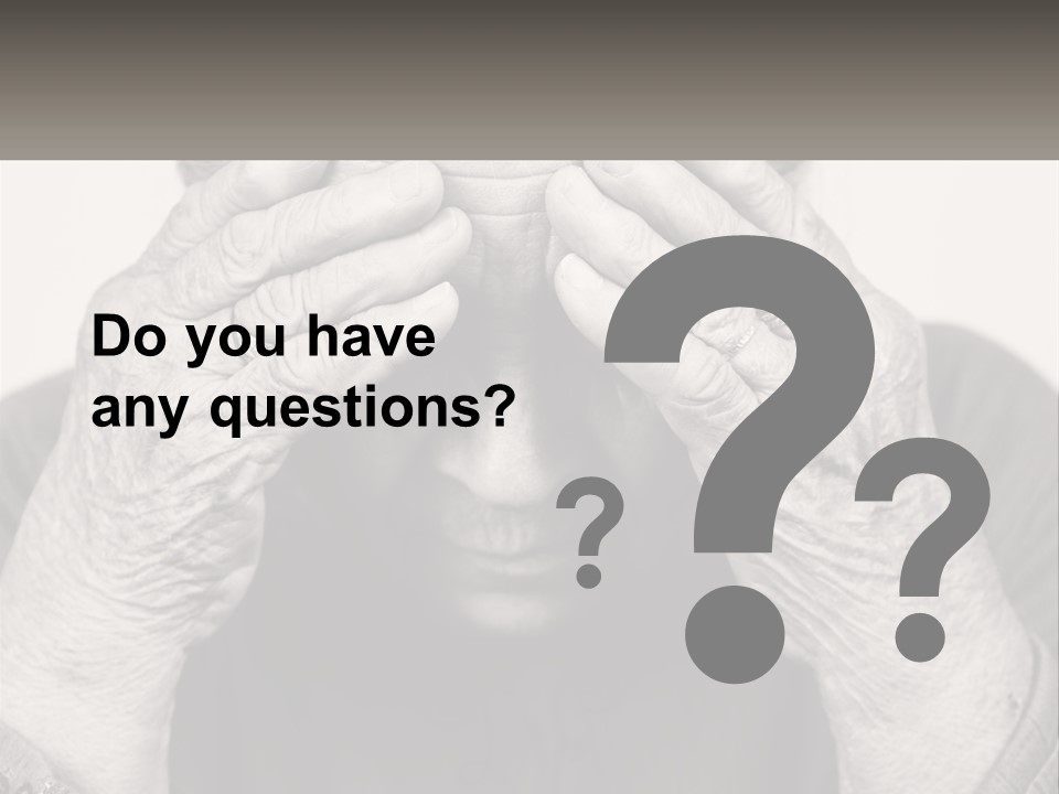 An Elderly Woman Covering Her Eyes With Her Hands PowerPoint Template