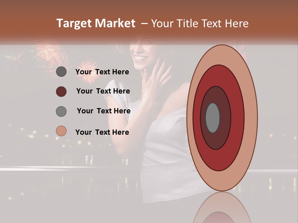 A Woman Holding A Glass Of Wine In Front Of Fireworks PowerPoint Template