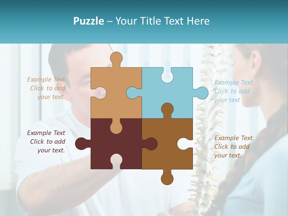 A Man And A Woman Looking At A Skeleton PowerPoint Template
