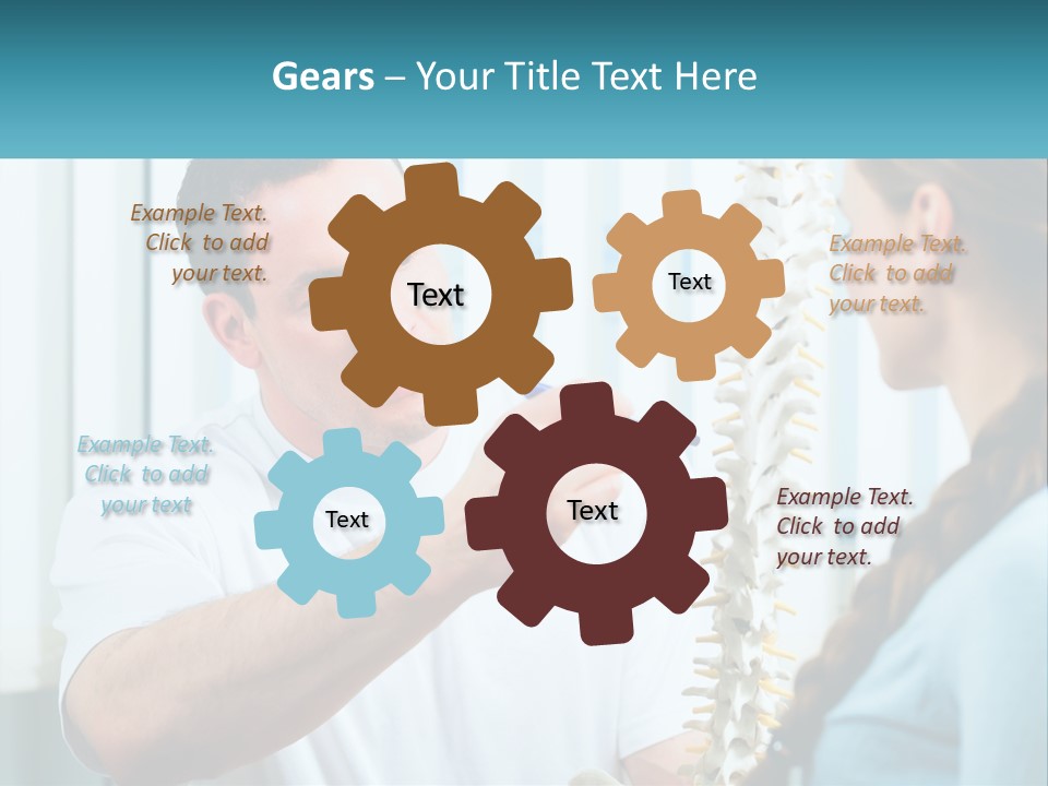 A Man And A Woman Looking At A Skeleton PowerPoint Template
