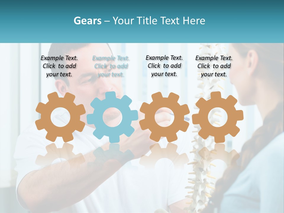 A Man And A Woman Looking At A Skeleton PowerPoint Template