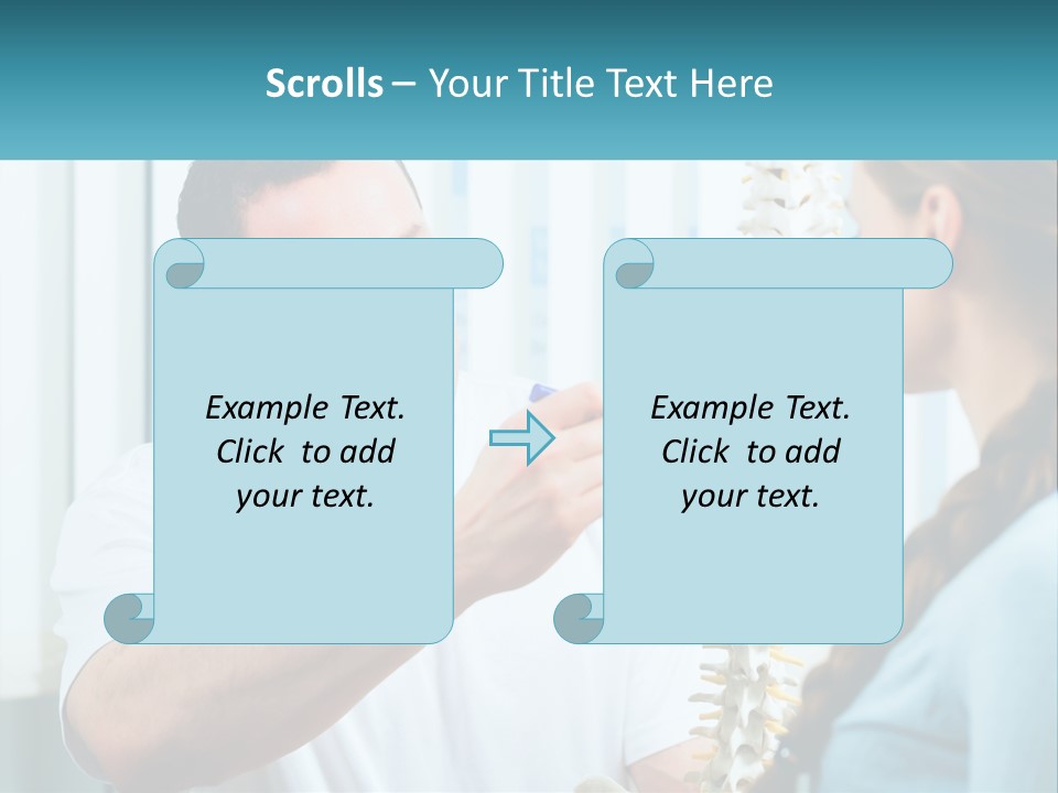 A Man And A Woman Looking At A Skeleton PowerPoint Template