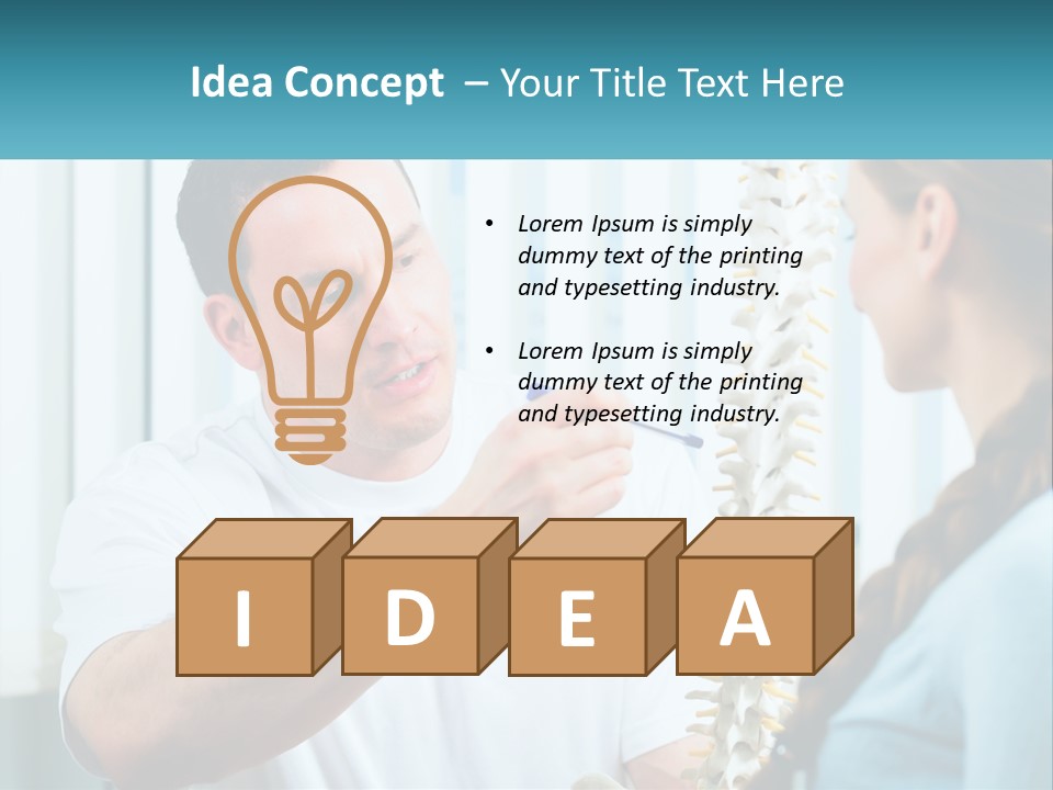 A Man And A Woman Looking At A Skeleton PowerPoint Template