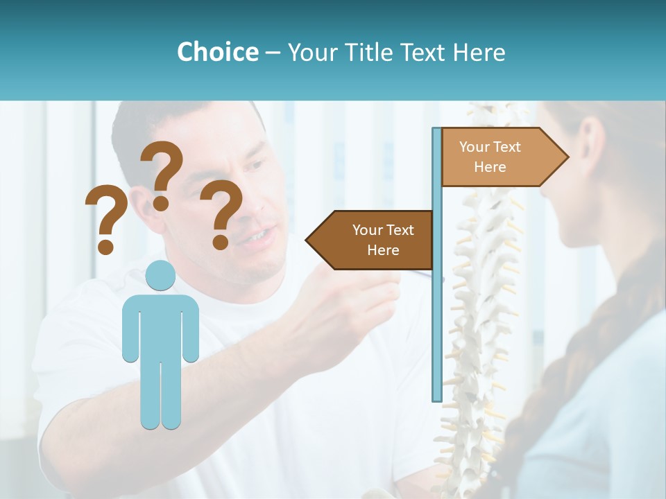 A Man And A Woman Looking At A Skeleton PowerPoint Template