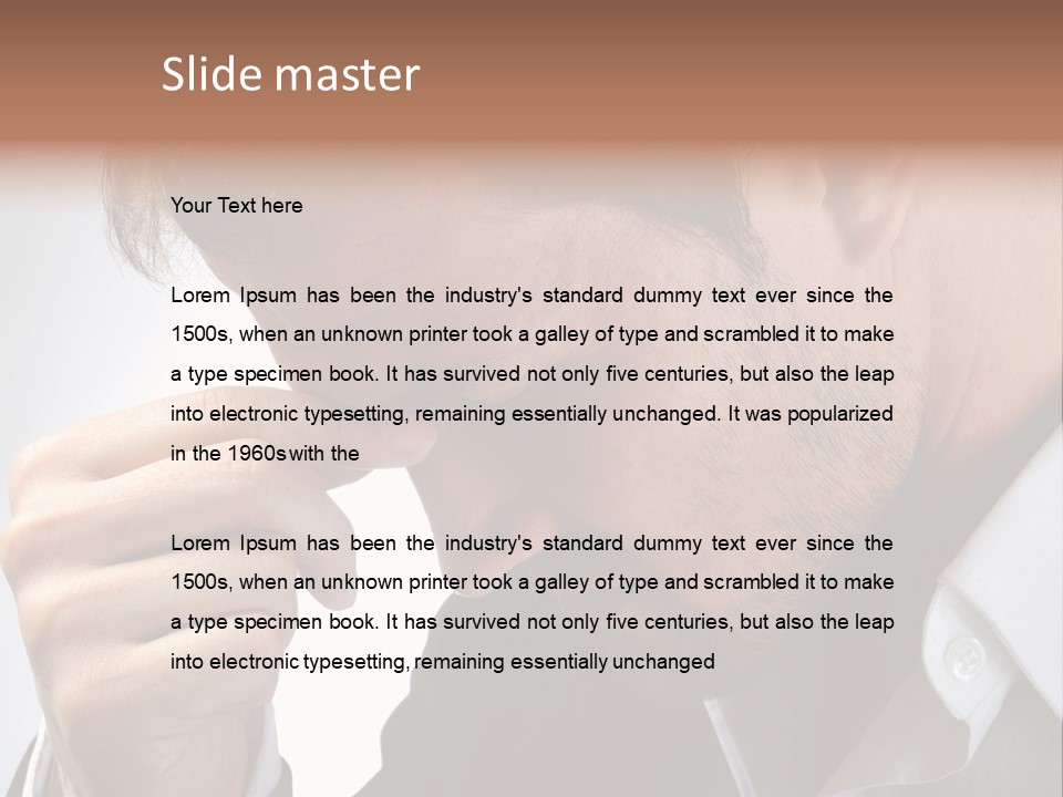 A Man Holding His Hand To His Face PowerPoint Template