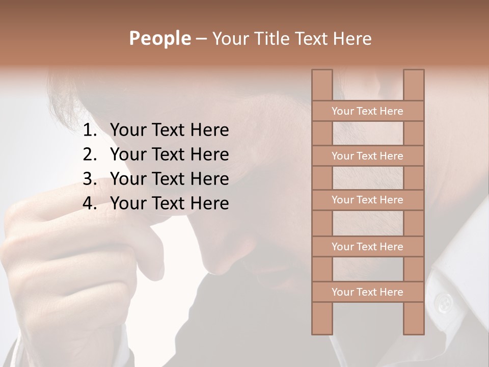 A Man Holding His Hand To His Face PowerPoint Template