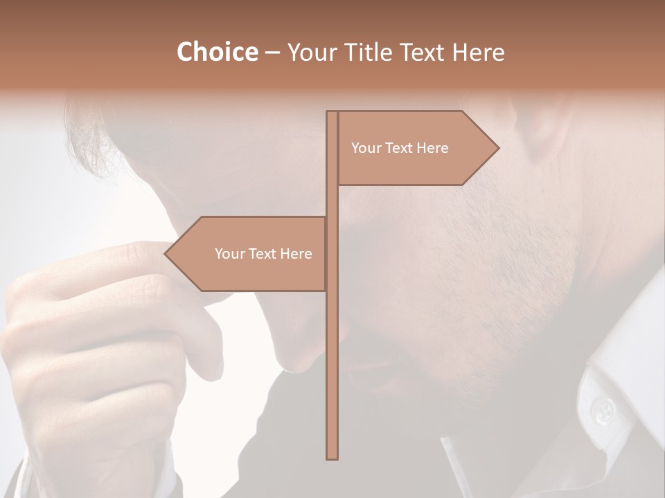 A Man Holding His Hand To His Face PowerPoint Template