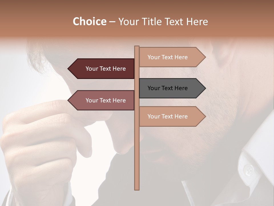 A Man Holding His Hand To His Face PowerPoint Template