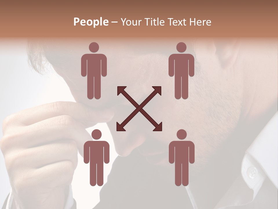 A Man Holding His Hand To His Face PowerPoint Template