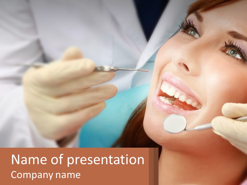 Girl At The Dentist's Office PowerPoint Template