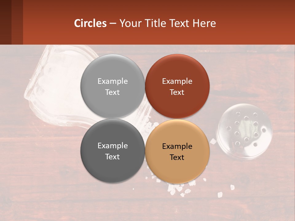 A Salt Shaker And A Scoop Of Salt On A Wooden Table PowerPoint Template