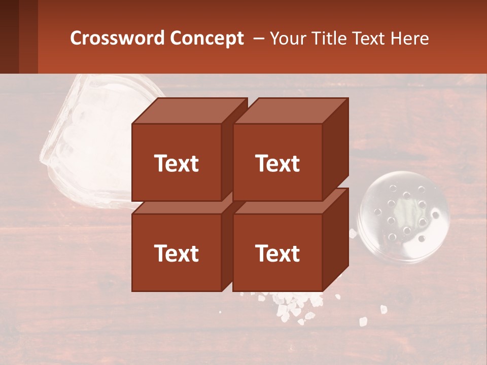 A Salt Shaker And A Scoop Of Salt On A Wooden Table PowerPoint Template