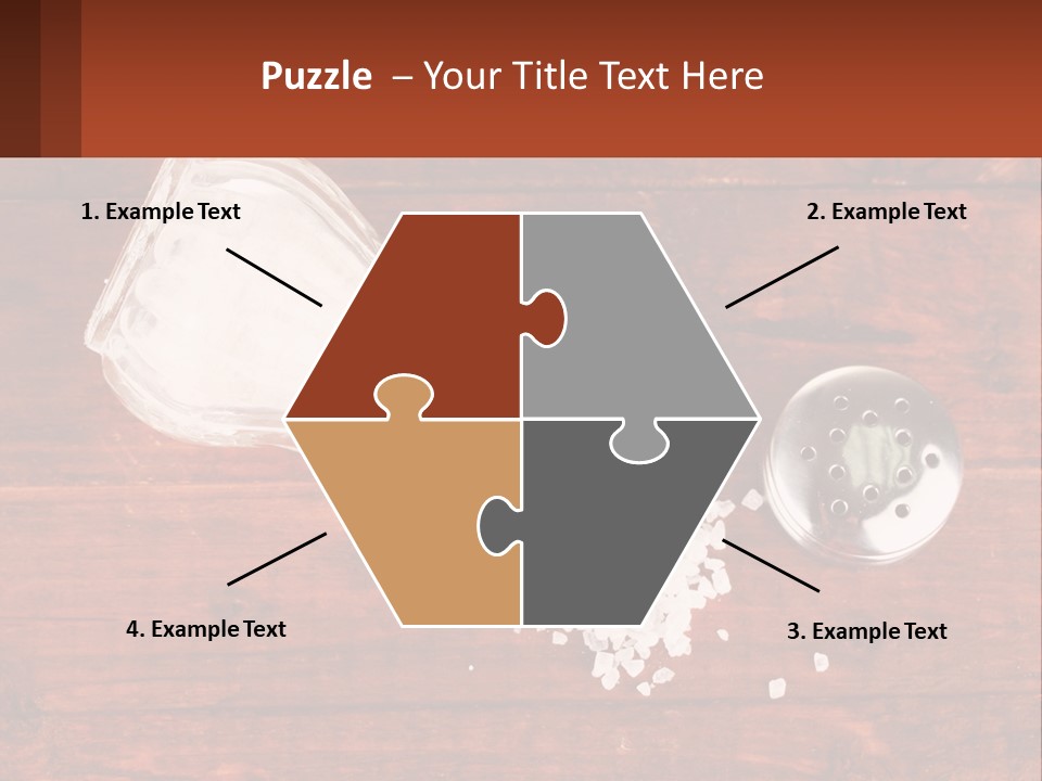 A Salt Shaker And A Scoop Of Salt On A Wooden Table PowerPoint Template