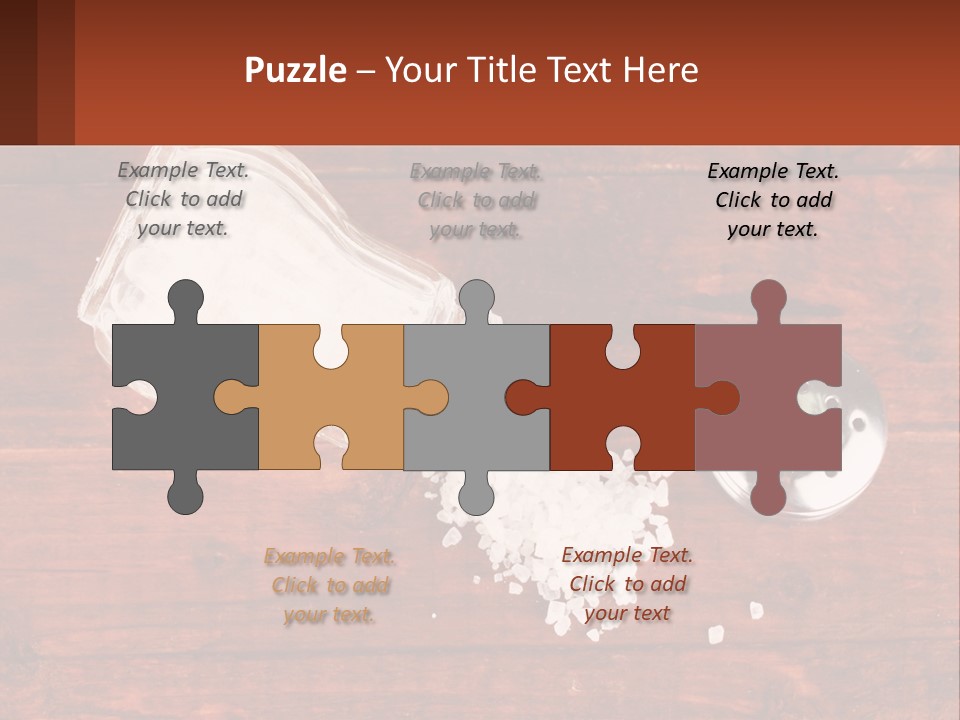 A Salt Shaker And A Scoop Of Salt On A Wooden Table PowerPoint Template