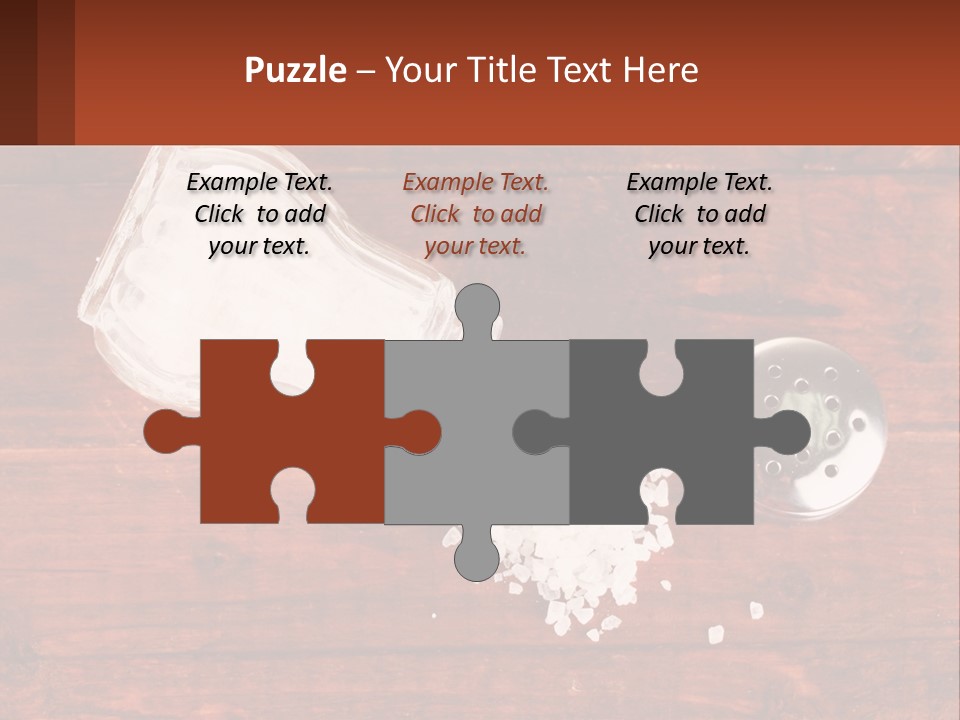 A Salt Shaker And A Scoop Of Salt On A Wooden Table PowerPoint Template