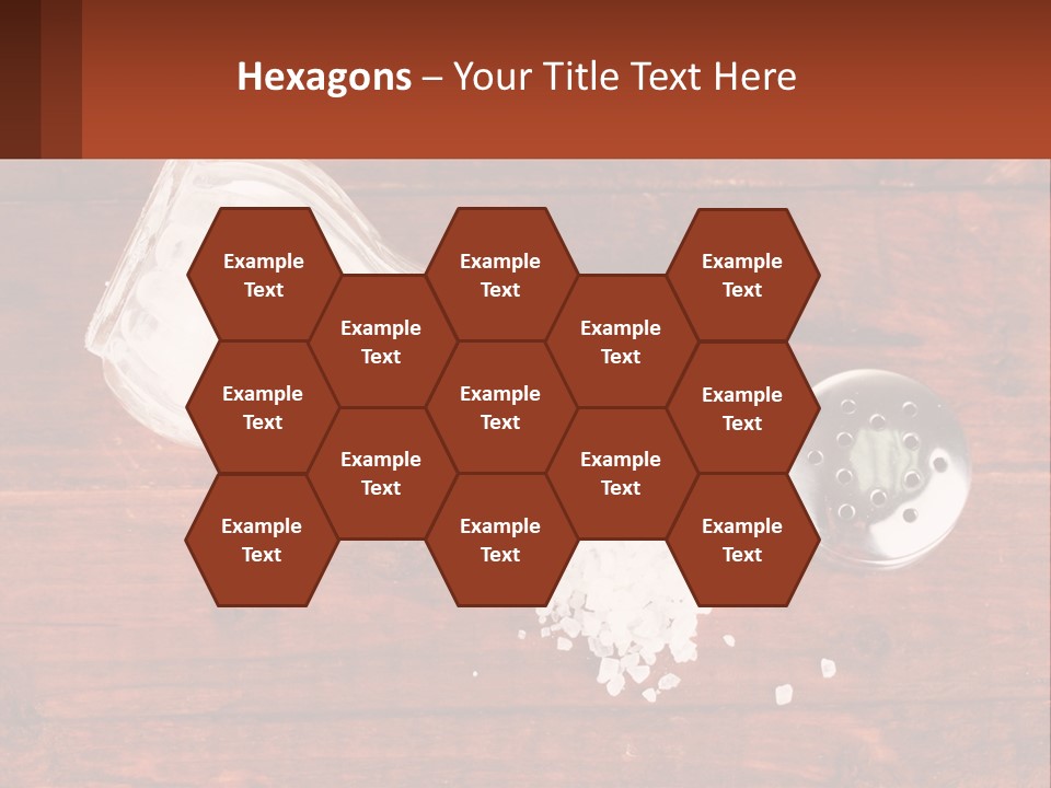 A Salt Shaker And A Scoop Of Salt On A Wooden Table PowerPoint Template