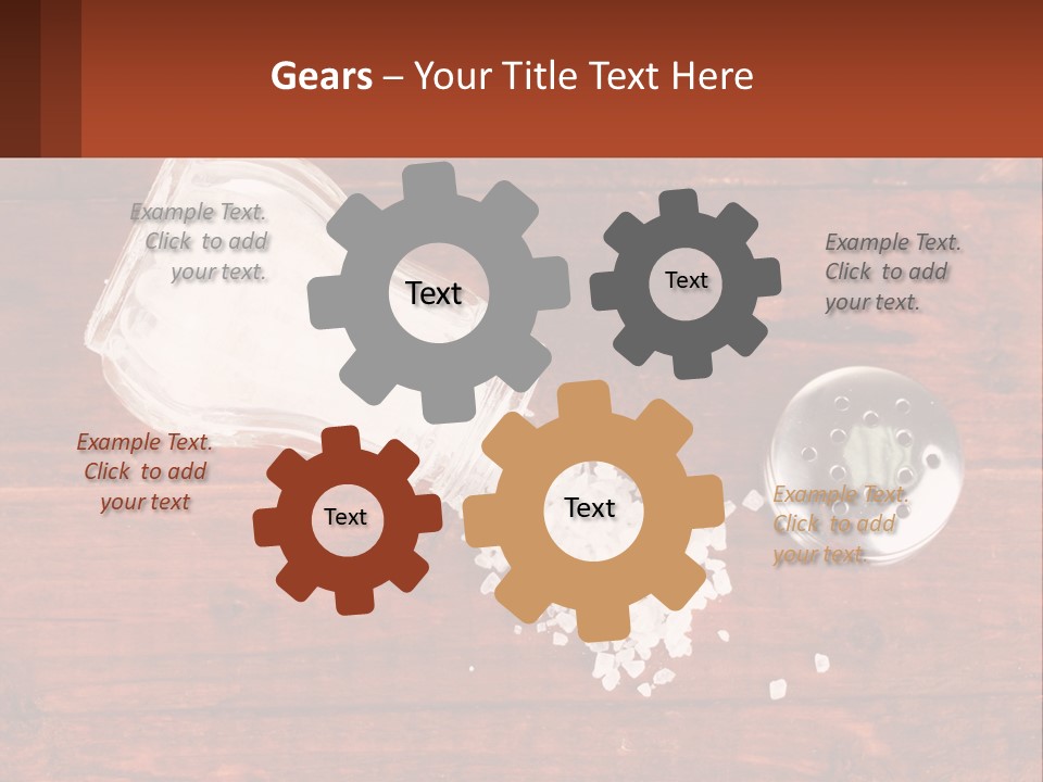 A Salt Shaker And A Scoop Of Salt On A Wooden Table PowerPoint Template