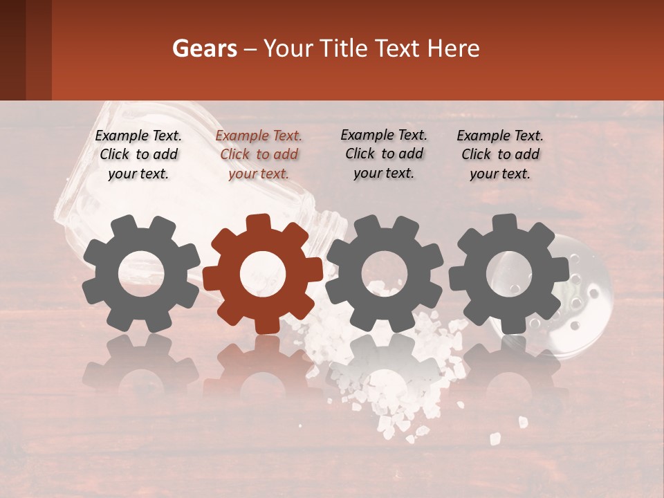 A Salt Shaker And A Scoop Of Salt On A Wooden Table PowerPoint Template