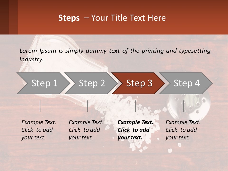 A Salt Shaker And A Scoop Of Salt On A Wooden Table PowerPoint Template