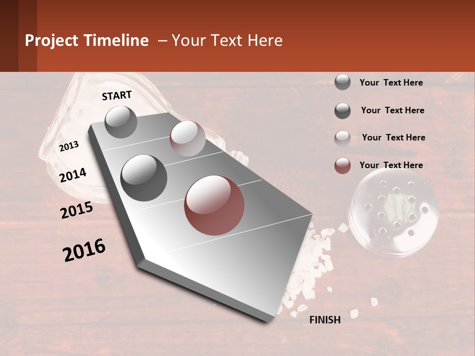 A Salt Shaker And A Scoop Of Salt On A Wooden Table PowerPoint Template