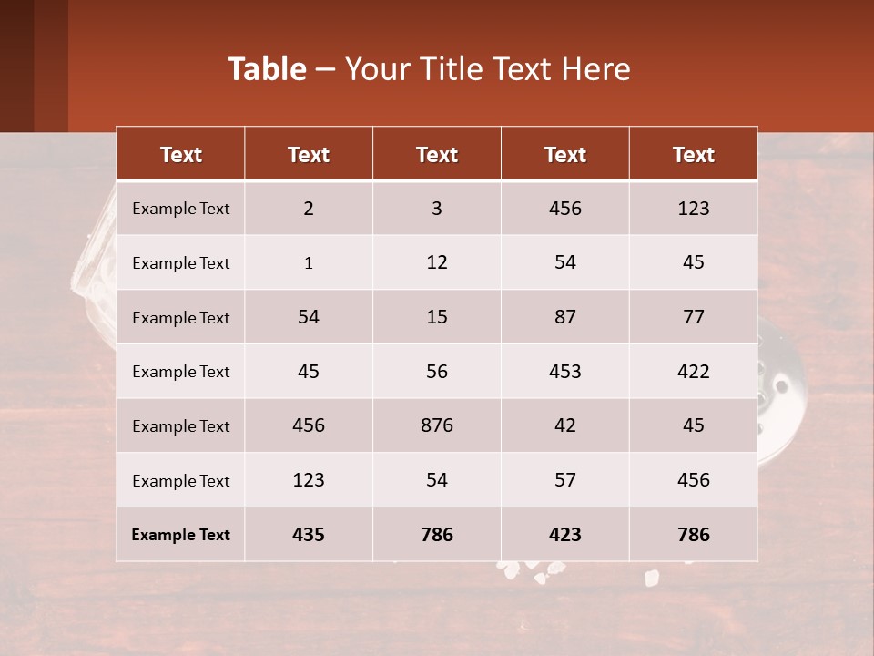 A Salt Shaker And A Scoop Of Salt On A Wooden Table PowerPoint Template