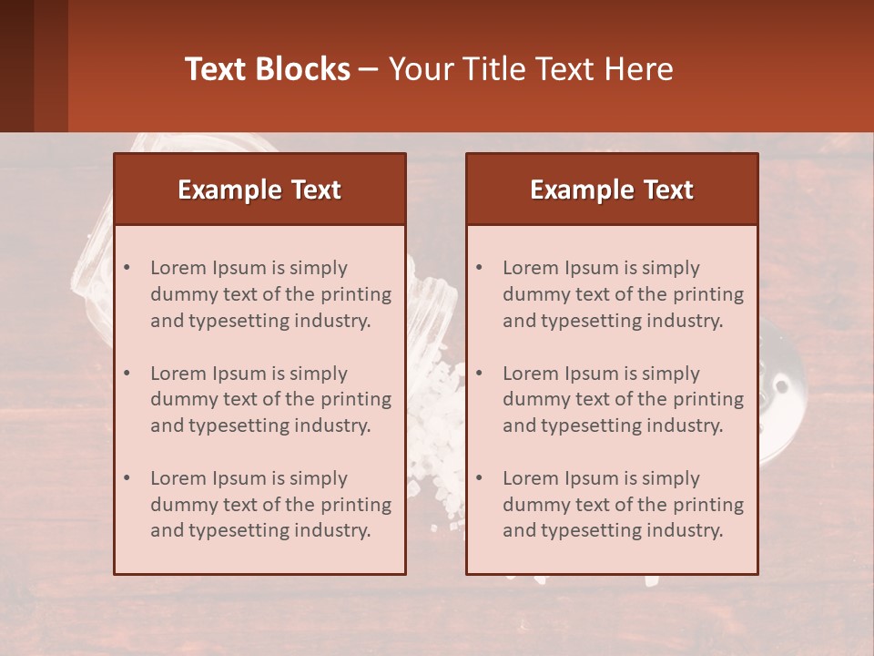 A Salt Shaker And A Scoop Of Salt On A Wooden Table PowerPoint Template