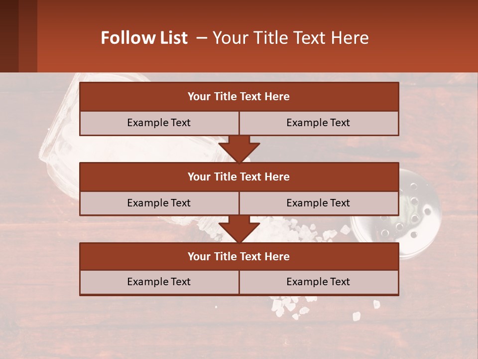 A Salt Shaker And A Scoop Of Salt On A Wooden Table PowerPoint Template