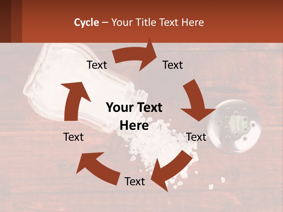 A Salt Shaker And A Scoop Of Salt On A Wooden Table PowerPoint Template