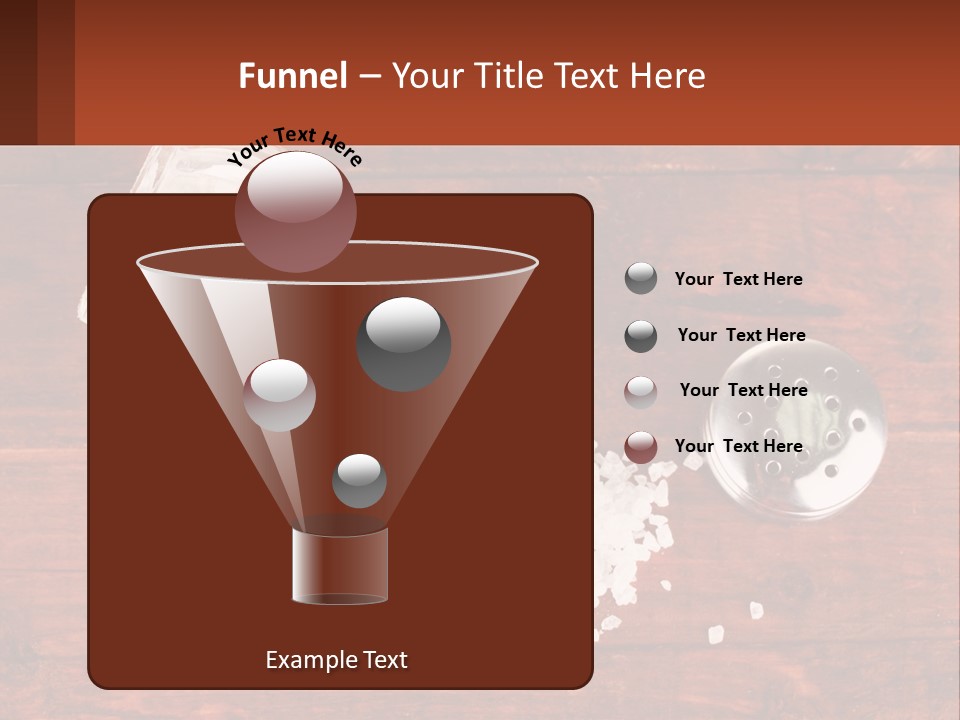 A Salt Shaker And A Scoop Of Salt On A Wooden Table PowerPoint Template