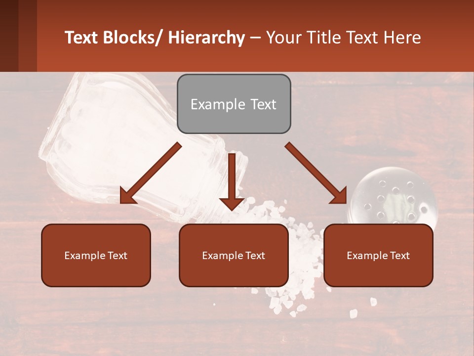 A Salt Shaker And A Scoop Of Salt On A Wooden Table PowerPoint Template