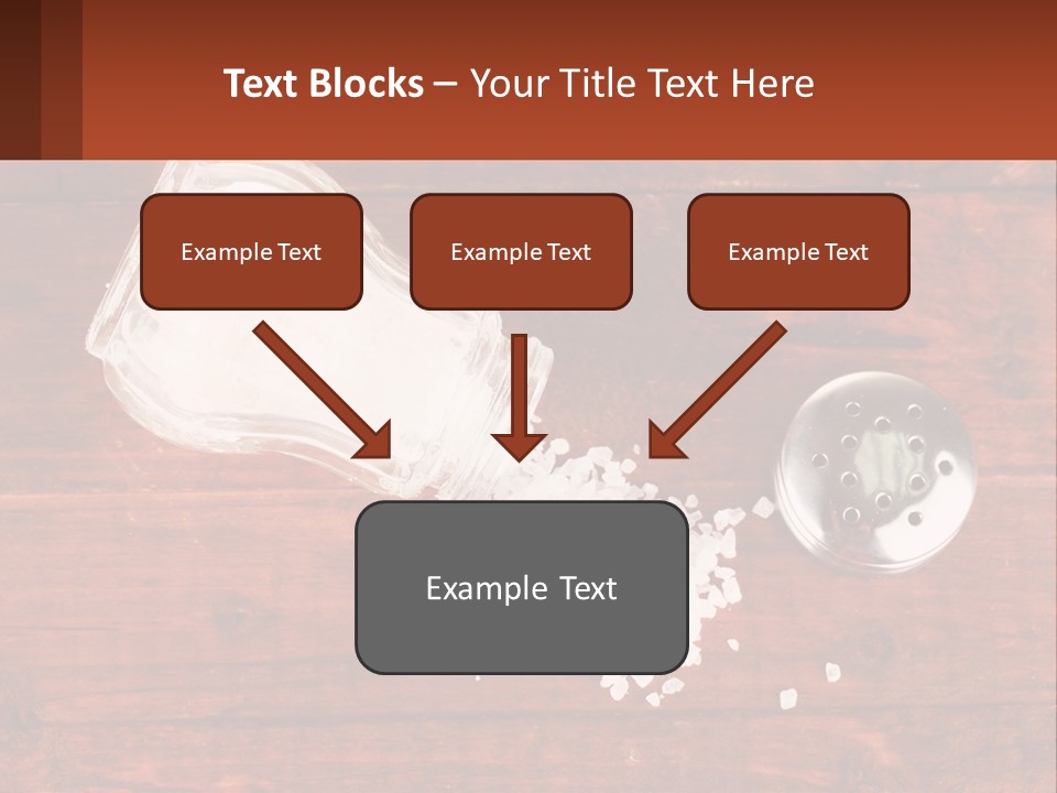 A Salt Shaker And A Scoop Of Salt On A Wooden Table PowerPoint Template