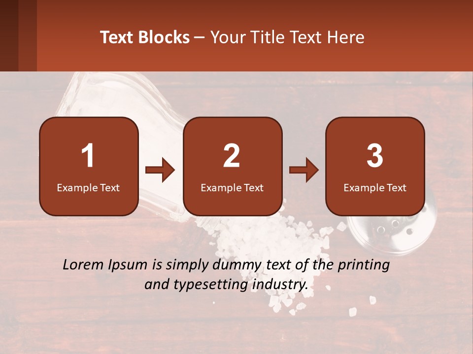 A Salt Shaker And A Scoop Of Salt On A Wooden Table PowerPoint Template