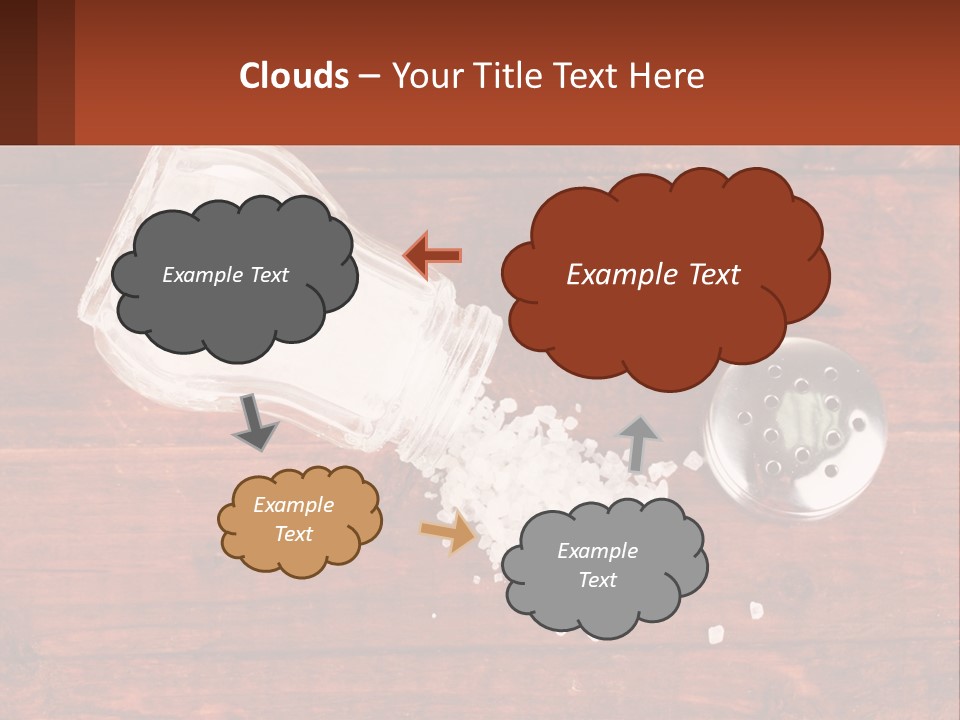 A Salt Shaker And A Scoop Of Salt On A Wooden Table PowerPoint Template