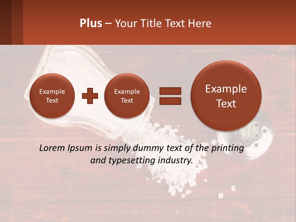A Salt Shaker And A Scoop Of Salt On A Wooden Table PowerPoint Template
