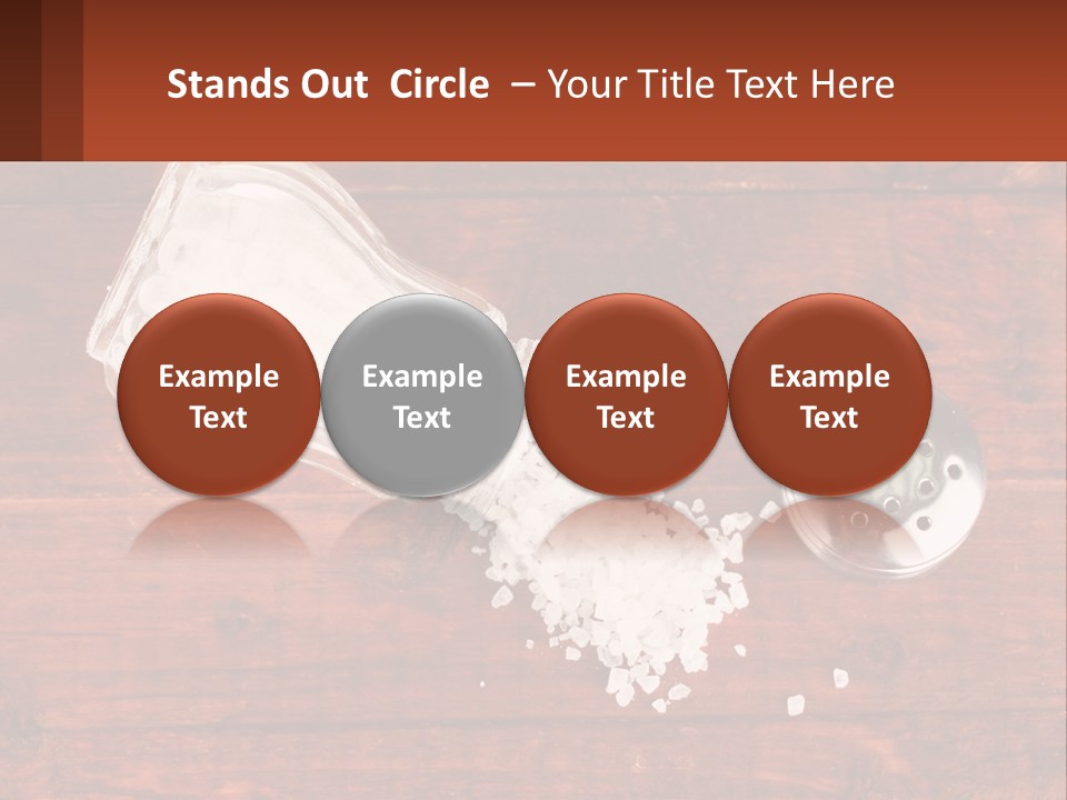 A Salt Shaker And A Scoop Of Salt On A Wooden Table PowerPoint Template
