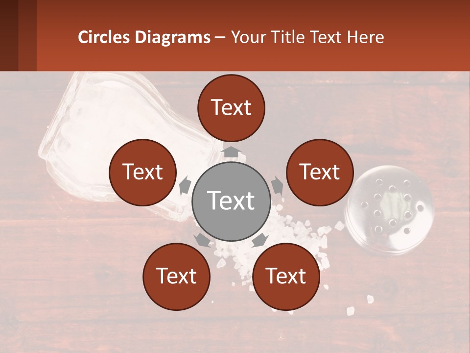 A Salt Shaker And A Scoop Of Salt On A Wooden Table PowerPoint Template