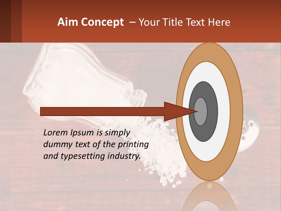 A Salt Shaker And A Scoop Of Salt On A Wooden Table PowerPoint Template